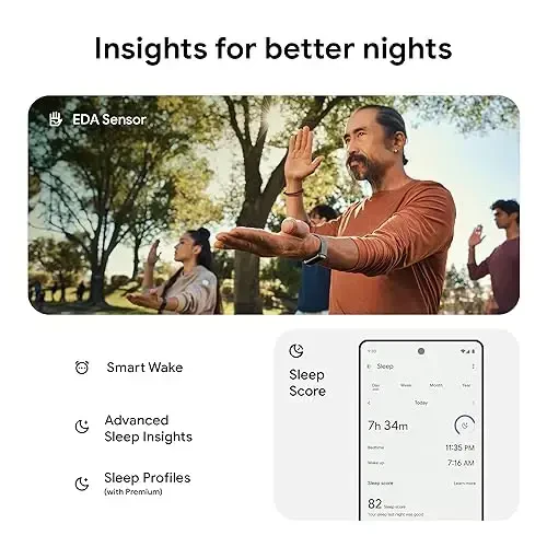 Fitbit Charge 6 Fitness Tracker Google ilovalari bilan, jismoniy mashqlar uskunalarida yurak urishi, 6 oylik Premium a'zolik, GPS, sog'liqni saqlash vositalari va boshqalar, oltin/marjon, universal o'lcham (S & L tasma ichida) - 7