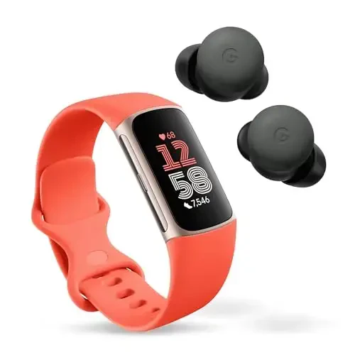 Fitbit Charge 6 Gold yurak urishi va GPS'li aqlli soat + Faol shovqinni bekor qiluvchi Google Pixel Buds Pro 2 simsiz quloqchinlari - Hazel 