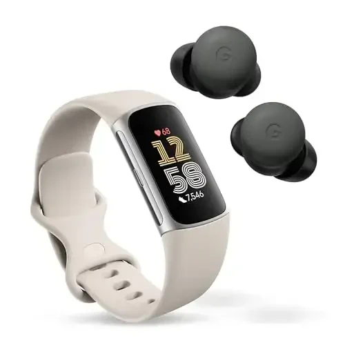 Fitbit Charge 6 yurak urishi va Google Pixel Buds Pro 2 bilan fitnes trekeri - Faol shovqinni bekor qilish bilan simsiz quloqchinlar 