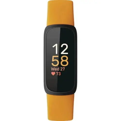 Fitbit Inspire 3 Health &-Fitness-Tracker with Stress Management, Workout Intensity, Sleep Tracking, 24/7 Heart Rate and more, Morning Glow/Black, One Size (S & L Bands Included) - FITBIT (1)