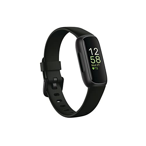 Fitbit Inspire 3 Sog'liqni saqlash va Fitness Tracker, Stress Management, Mashg'ulot intensivligi, Uyqu monitoringi, 24/7 Yurak urish tezligi va boshqalar, Midnight Zen/Black One Size (S & L lentalar kiritilgan) - 6