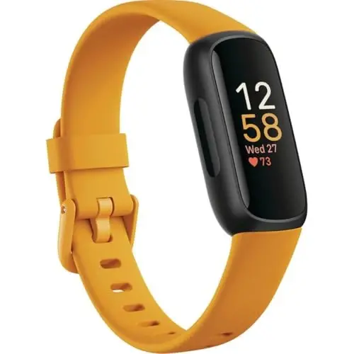 Fitbit Inspire 3 Stressni boshqarish, mashq intensivligi, uyquni kuzatish, 24/7 yurak urish tezligi va boshqalar bilan sog'liq va fitnes trekeri, Morning Glow/Qora, Bir o'lcham (S & L tasma ichida) - 3