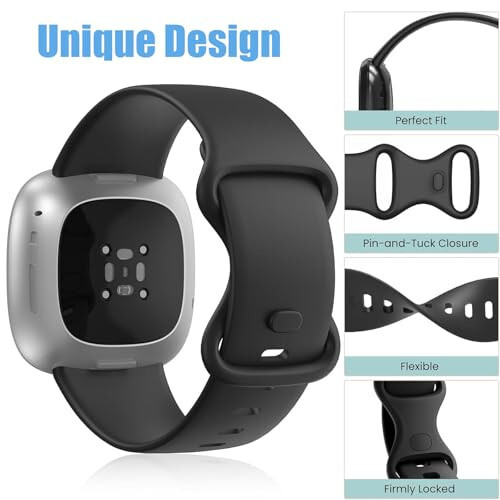 Fitbit Sense/Sense 2 / Versa 3 / Versa 4 ile Uyumlu 2'li Paket, Kadın Erkekler İçin Yumuşak Spor Değiştirilebilir Su Geçirmez Bileklikler - 5