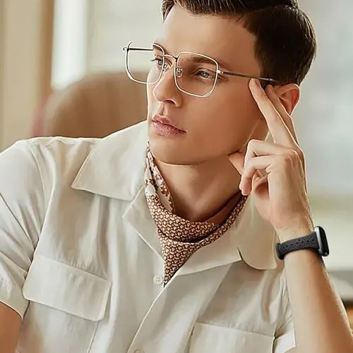 Fitbit Sense/Versa 3/Versa 4/Sense 2 smart soatlari uchun mos keladigan Maledan Slim Pattern tasmalari. Ayollar va erkaklar uchun zamonaviy, teshik ochilgan, nafas oladigan bilaguzuk tasmasi. - 6