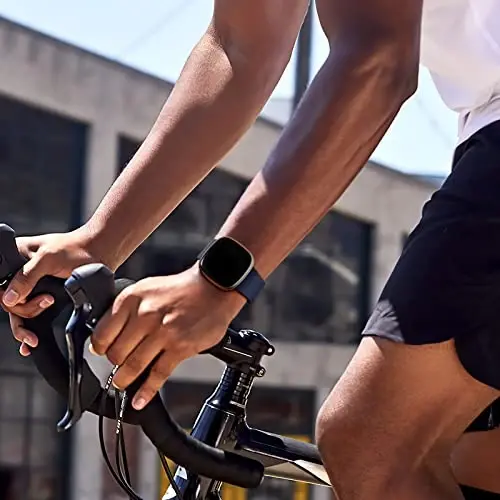 Dirrelo Bands Compatible for Fitbit Versa 3 & Sense, (4-Pack) Replacement TPU Sport Wristbands Accessories Strap for Versa 3 Sense Band Women Men, Large (Black Dark Blue Indigo Gray) - 6