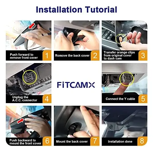 Fitcamx 4K Dash Cam for 2022-2024 Toyota Tundra & Sequoia 2023 2024 Limited SR SR5 TRD Pro Limited Platinum (Gen3), OEM Look, 2160P UHD Video, Built-in WiFi, Loop Recording, G-Sensor, Plug&Play, 64GB - FITCAMX