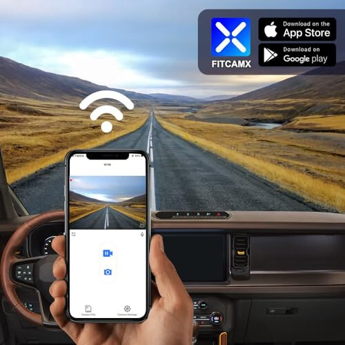 Fitcamx 4K Dash Cam Suitable for Ford Bronco 2021-2024 & Rapor (Not for Bronco Sport) HD2-14873, OEM Look, UHD 2160P Video, Built-in WiFi & APP, Loop Recording, G-Sensor, Plug & Play, 64GB Card - 5