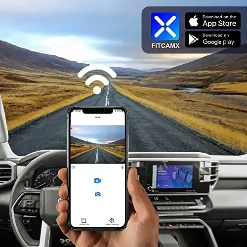 Fitcamx Front 2K+Rear 1080P Dash Cam Toyota Tundra 2022-2026 Hybrid & Sequoia 2023-2026 (Gen3) uchun moslashadi, OEM Style, Dual HD Video, WiFi & APP, Loop Recording, G-Sensor, o'rnatish oson, 64GB Card - 6