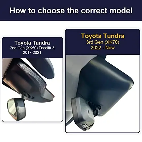 Fitcamx Front 4K+Rear 1080P Dash Cam Adapts for Toyota Tundra 2022-2026 Hybrid & Sequoia 2023-2026 (Gen3), OEM Look, 2 Way HD Video, WiFi & APP, Loop Recording, G-Sensor, Easy to Use, 128GB Card - 4