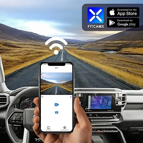 Fitcamx Toyota Tundra 2022-2026 Hybrid & Sequoia 2023-2026 (Gen3) uchun mos 4K Dash Cam, OEM zavod ko'rinishi, 2160P UHD Video, WiFi & APP, Loop Recording, G-Sensor, Plug & Play, SD karta yo'q - 5