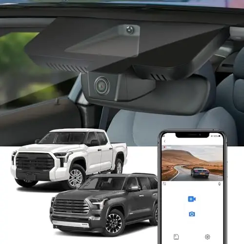 Fitcamx Used 4K Dash Cam Suitable for Toyota Tundra 2022-2026 Hybrid & Sequoia 2023-2026 (Gen3), OEM Factory Look, 2160P UHD Video, WiFi & APP, Loop Recording, G-Sensor, Plug & Play, NO SD Card - FITCAMX (1)