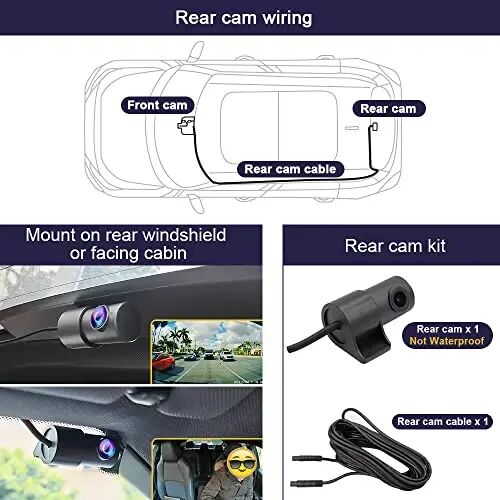 Fitcamx Used Front 4K+Rear 1080P Dash Cam Adapts for Ford Bronco & Rapor 2021-2024 (Not for Bronco Sport) HD2-14873, OEM Look, Dual HD Video, WiFi & APP, Loop Recording, G-Sensor, Easy to Use, NO Card - 5