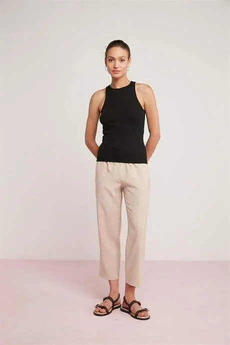 Fitilli Atlet Halter Yaka 2'li Siyah Kadın Tişört - 3