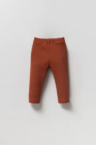 Fitilli Esnek Tayt - Kiremit - 1