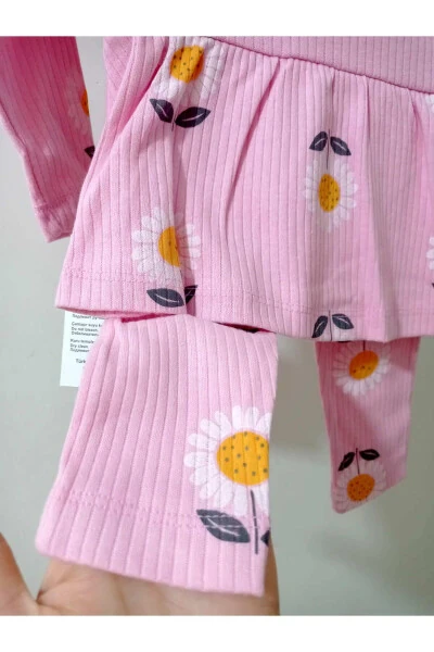 Fitilli Papatya Desenli Bebek Takım-pembe - 3