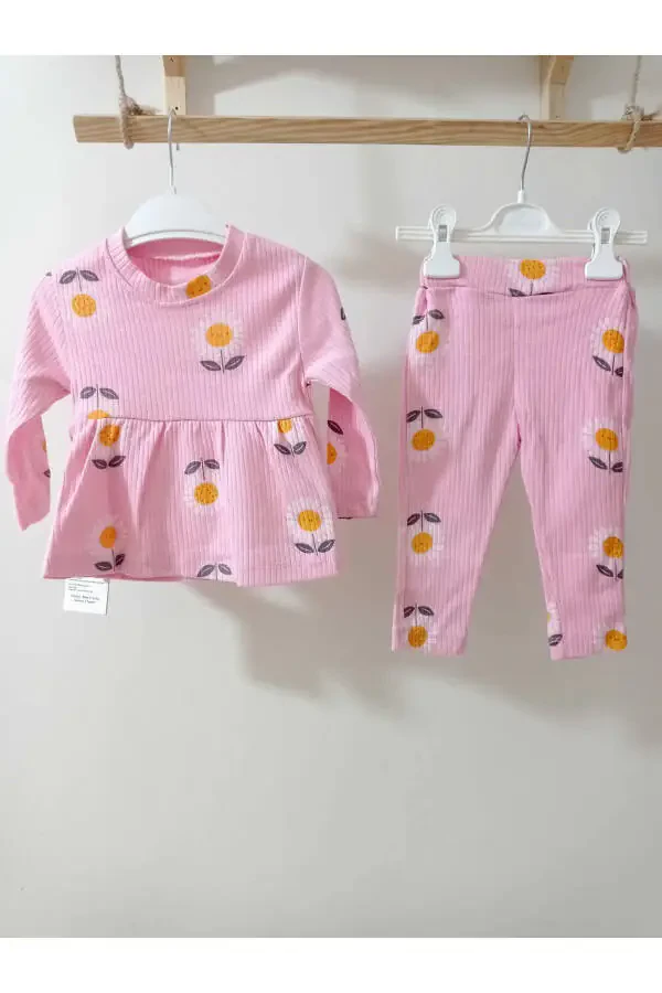 Fitilli Papatya Desenli Bebek Takım-pembe - 6