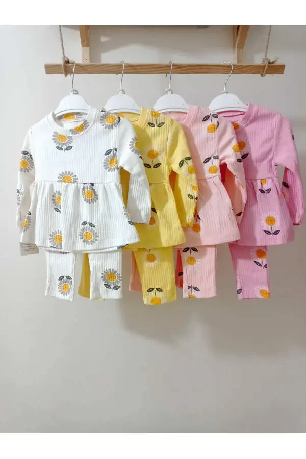 Fitilli Papatya Desenli Bebek Takım-pembe - 8