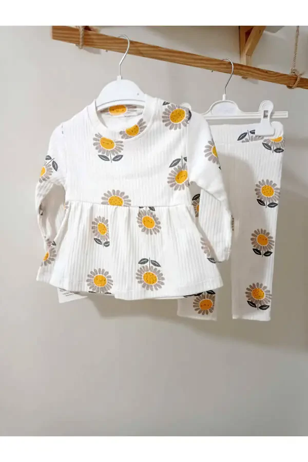 Fitilli Papatya Desenli Bebek Takım - 2