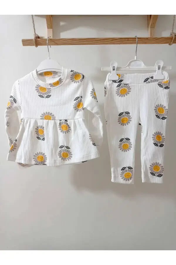 Fitilli Papatya Desenli Bebek Takım - 6