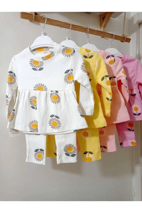 Fitilli Papatya Desenli Bebek Takım - 7