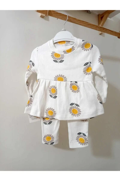 Fitilli Papatya Desenli Bebek Takım - krm kerem bebe