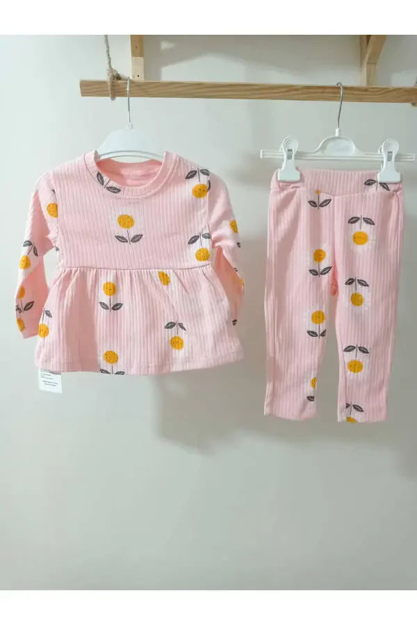 Fitilli Papatya Naqshli Bolalar To'plami - 6