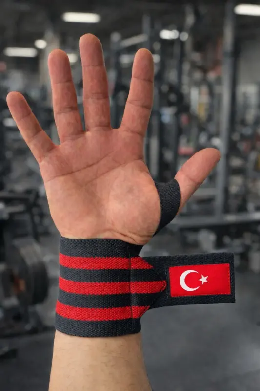 Fıtness Ağırlık Bilekliği Bilek Koruyucu Wrıst Wraps - KIRMIZI SİYAH 3 - 1