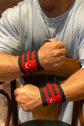 Fıtness Ağırlık Bilekliği Bilek Koruyucu Wrıst Wraps-KIRMIZI SİYAH 3 - E-HSPORT (1)