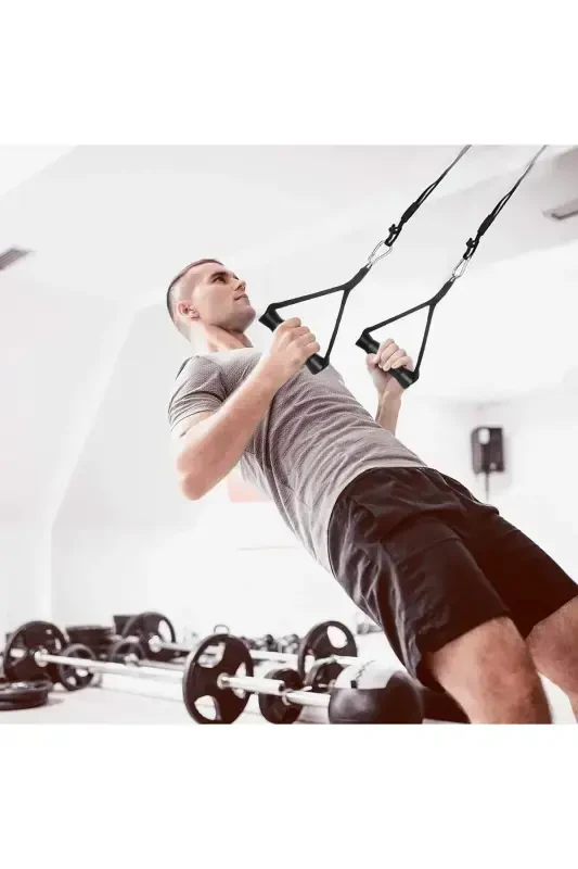 Fitness Qarshilik Bandasi Qo'l Tutqichi Og'irlik Tortish Asboblari Qora Tutqich Juft - 6