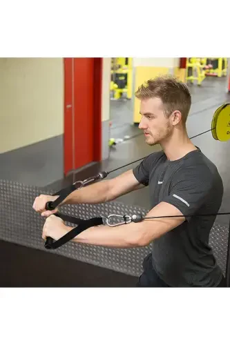 Fitness Resistance Band Handle Weight Puller Black Handle Pair - 5