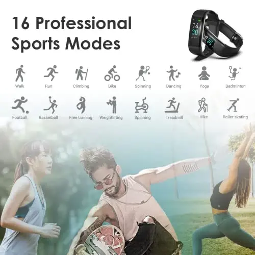 Fitness Tracker erkaklar va ayollar uchun, Fitness soati Suvga chidamli, faollik kuzatuvchi va uyqu monitori bilan, Android va iOS telefonlari uchun aqlli soat (ko'k)…… - 3