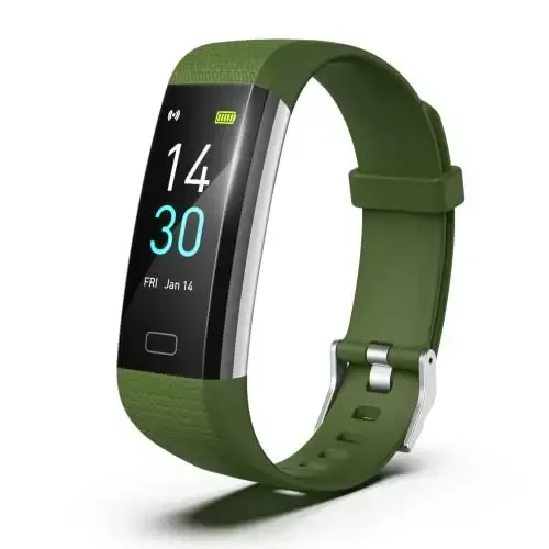 Fitness Tracker for Men and Women,Fitness Watch Waterproof with Activity Tracker and Sleep Monitor,Smart Watch for Android and iOS Phones (Olive) 