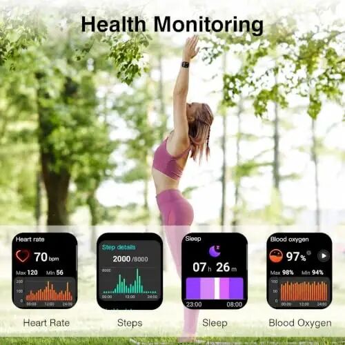 Fitness Tracker Watch with Heart Rate, Activity Tracker, Pedometer Watch | Step Counter, Heart Rate Monitor, Sleep Monitor, Alarm Clock, Stopwatch, Fitness Tracker, IP68 Waterproof Smart Watches - LIVIKEY (1)