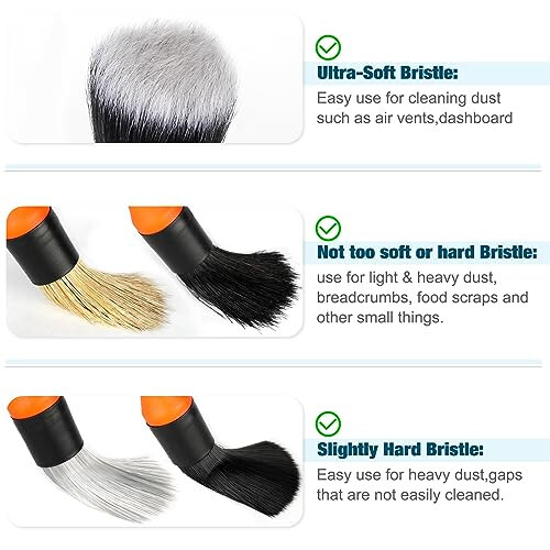 Fitosy Car Detailing Brush Set, Soft Boar Hair Auto Cleaning Kit, Perfect for Automotive Duster,Wheels,Dashboard,Interior,Exterior,Leather,Air Vents,Engines - 3