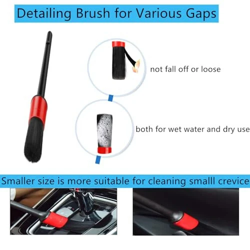 Fitosy Car Interior Duster Detail Brush Cleaning Gel Kit, Soft Dash Vent Dusting Slime Putty Detailing Brushes Accessories Essentials Supplies Tools for Auto,Truck,SUV,RV - 6