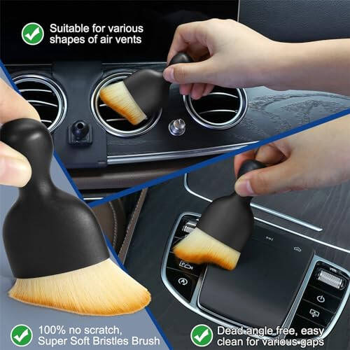 Fitosy Car Interior Duster Detail Brush Cleaning Gel Kit, Soft Dash Vent Dusting Slime Putty Detailing Brushes Accessories Essentials Supplies Tools for Auto,Truck,SUV,RV - 3