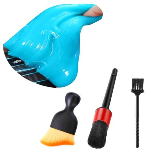 Fitosy Car Interior Detailing Duster Brush Cleaning Gel Kit, Soft Dash Vent Dusting Car Slime Putty Detail Brushes Cleaner Accessories Essentials Supplies Tools for Auto, Truck, SUV, RV - 2