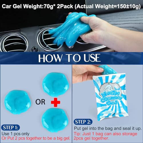 Fitosy Car Interior Detailing Duster Brush Cleaning Gel Kit, Soft Dash Vent Dusting Car Slime Putty Detail Brushes Cleaner Accessories Essentials Supplies Tools for Auto, Truck, SUV, RV - 5