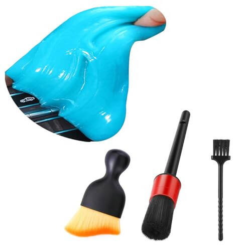 Fitosy Car Interior Detailing Duster Brush Cleaning Gel Kit, Soft Dash Vent Dusting Car Slime Putty Detail Brushes Cleaner Accessories Essentials Supplies Tools for Auto, Truck, SUV, RV - 9