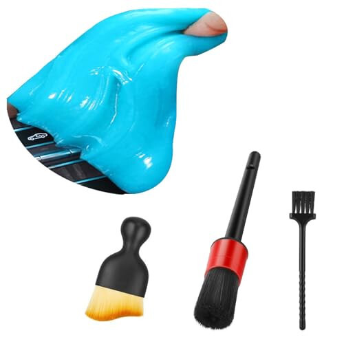 Fitosy Car Interior Detailing Duster Brush Cleaning Gel Kit, Soft Dash Vent Dusting Car Slime Putty Detail Brushes Cleaner Accessories Essentials Supplies Tools for Auto, Truck, SUV, RV - 6