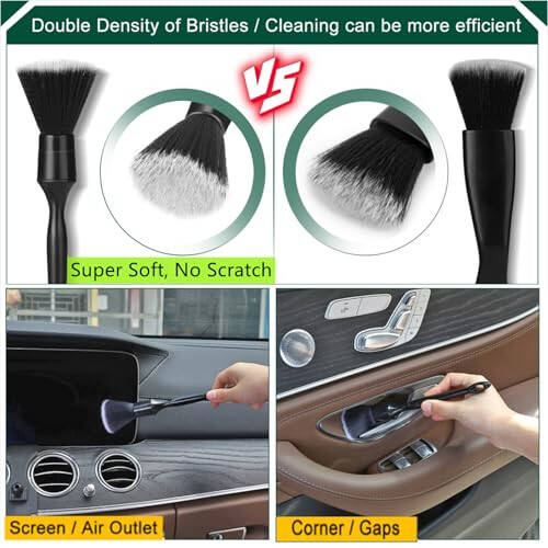 Fitosy Car Interior Duster Detail Brush Cleaning Gel Kit, Soft Dash Vent Dusting Car Slime Putty Detailing Brushes Accessories Essentials Supplies Tools for Auto,Truck,SUV,RV - 6