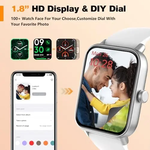 Fitpolo Smart Watch for Men Women,1.8” Touchscreen, Bluetooth Call, Alexa Built-in,24/7 Heart Rate,SpO2 Monitor,Step Counting,Sleep Tracking, IP68 Waterproof Fitness Tracker Watch for Android iPhone - 4