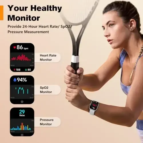 Fitpolo Smart Watch for Men Women,1.8” Touchscreen, Bluetooth Call, Alexa Built-in,24/7 Heart Rate,SpO2 Monitor,Step Counting,Sleep Tracking, IP68 Waterproof Fitness Tracker Watch for Android iPhone - 6