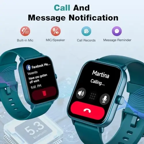 Fitpolo Smart Watch for Men Women,1.8” Touchscreen, Bluetooth Call, Alexa Built-in,24/7 Heart Rate,SpO2 Monitor,Step Counting,Sleep Tracking, IP68 Waterproof Fitness Tracker Watch for Android iPhone - 3