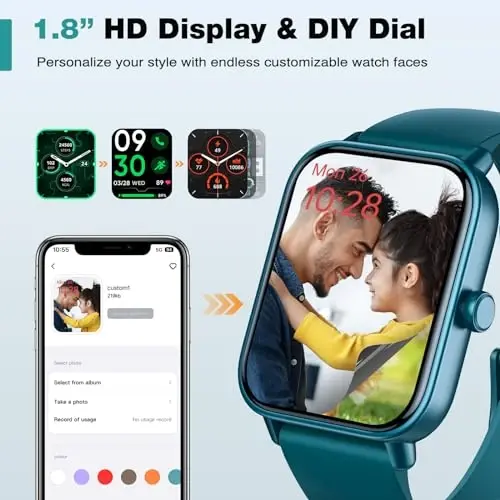 Fitpolo Smart Watch for Men Women,1.8” Touchscreen, Bluetooth Call, Alexa Built-in,24/7 Heart Rate,SpO2 Monitor,Step Counting,Sleep Tracking, IP68 Waterproof Fitness Tracker Watch for Android iPhone - 4