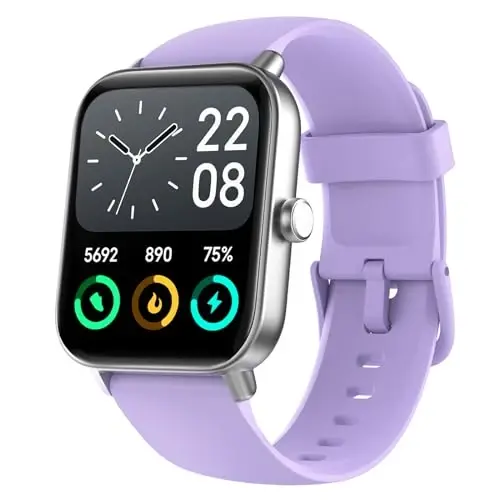 Fitpolo ayollar uchun aqlli soat, 1,8 dyuymli sensorli ekran, Bluetooth qo‘ng‘irog‘i, Alexa o‘rnatilgan, 24/7 yurak urishi, SpO2 monitori, qadam hisoblash, uyquni kuzatish, Android iPhone uchun IP68 suv o‘tkazmaydigan fitnes-treker soati - 1