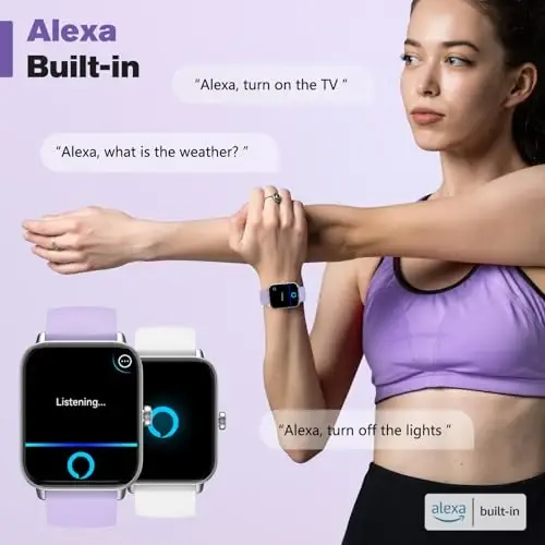 Fitpolo ayollar uchun aqlli soat, 1,8 dyuymli sensorli ekran, Bluetooth qo‘ng‘irog‘i, Alexa o‘rnatilgan, 24/7 yurak urishi, SpO2 monitori, qadam hisoblash, uyquni kuzatish, Android iPhone uchun IP68 suv o‘tkazmaydigan fitnes-treker soati - 4