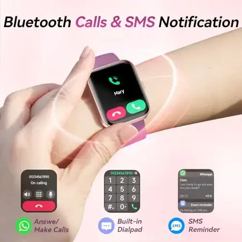 Fitpolo erkaklar/ayollar uchun aqlli soatlar, 1,8 dyuymli Alexa o'rnatilgan fitnes treker soati Bluetooth qo'ng'iroqlari, IP68 suv o'tkazmaydigan, yurak urishi/uyqu/SpO2/Stress monitori, Android va iPhone uchun 110 sport rejimi - 4