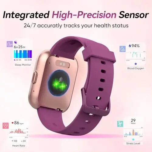 Fitpolo erkaklar/ayollar uchun aqlli soatlar, 1,8 dyuymli Alexa o'rnatilgan fitnes treker soati Bluetooth qo'ng'iroqlari, IP68 suv o'tkazmaydigan, yurak urishi/uyqu/SpO2/Stress monitori, Android va iPhone uchun 110 sport rejimi - FITPOLO (1)