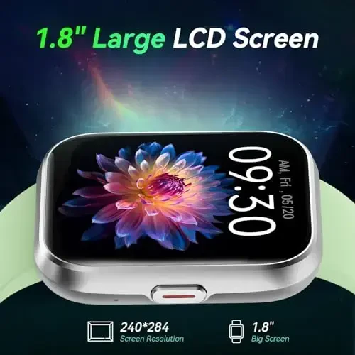 Fitpolo erkaklar/ayollar uchun aqlli soatlar, 1,8 dyuymli Alexa o'rnatilgan fitnes treker soati Bluetooth qo'ng'iroqlari, IP68 suv o'tkazmaydigan, yurak urishi/uyqu/SpO2/Stress monitori, Android va iPhone uchun 110 sport rejimi - 6